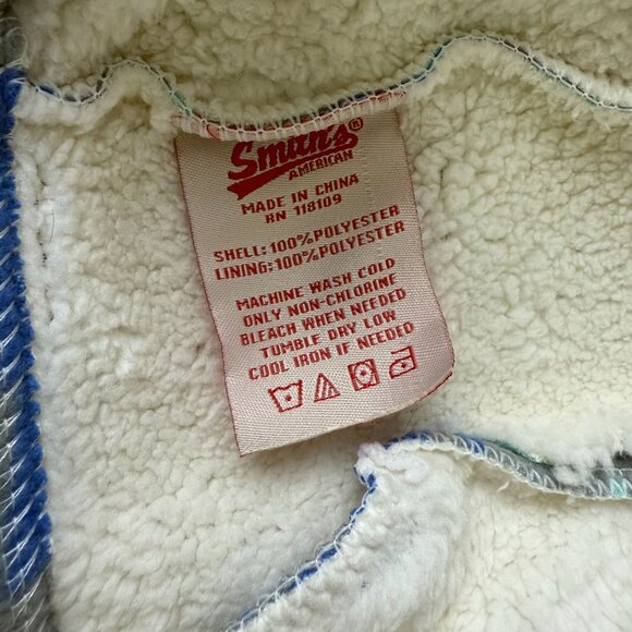 Smiths American Aztec Pattern Fleece Vest Sz Medium Full Zip Faux Sherpa Lining - Picture 10 of 10